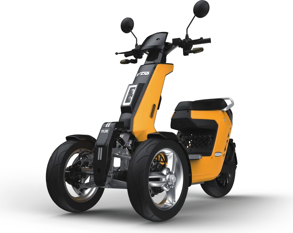 V28 three-wheel electric mobility scooter in orange